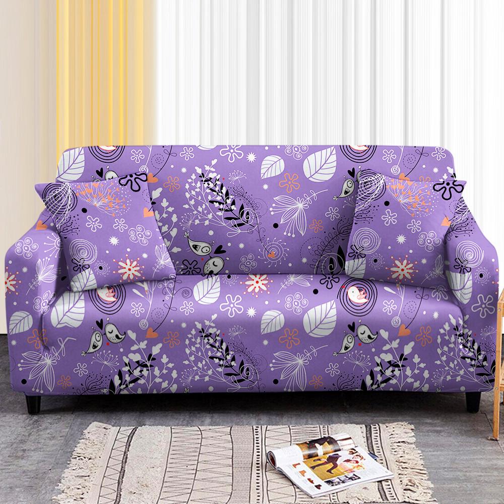 Flower Printing Stretch Sofa Cover Elastic Furniture Protector Slipcovers Couch Cover Sofa Covers For Living Room 1 /2 /3 /4 Seater