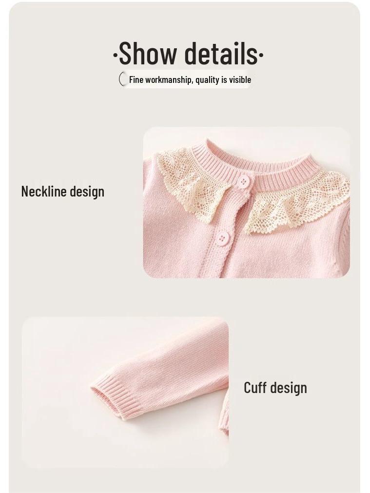 Girls' Spring & Autumn Cardigan Princess Dress Set 2025 - Sweet Two-Piece Outfit for Kids