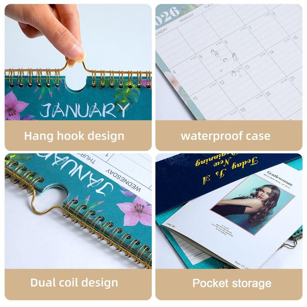 English Version 2026 Wall Calendar Large Date Blocks Wall Calendar Hanging Planner  Monthly Hanging