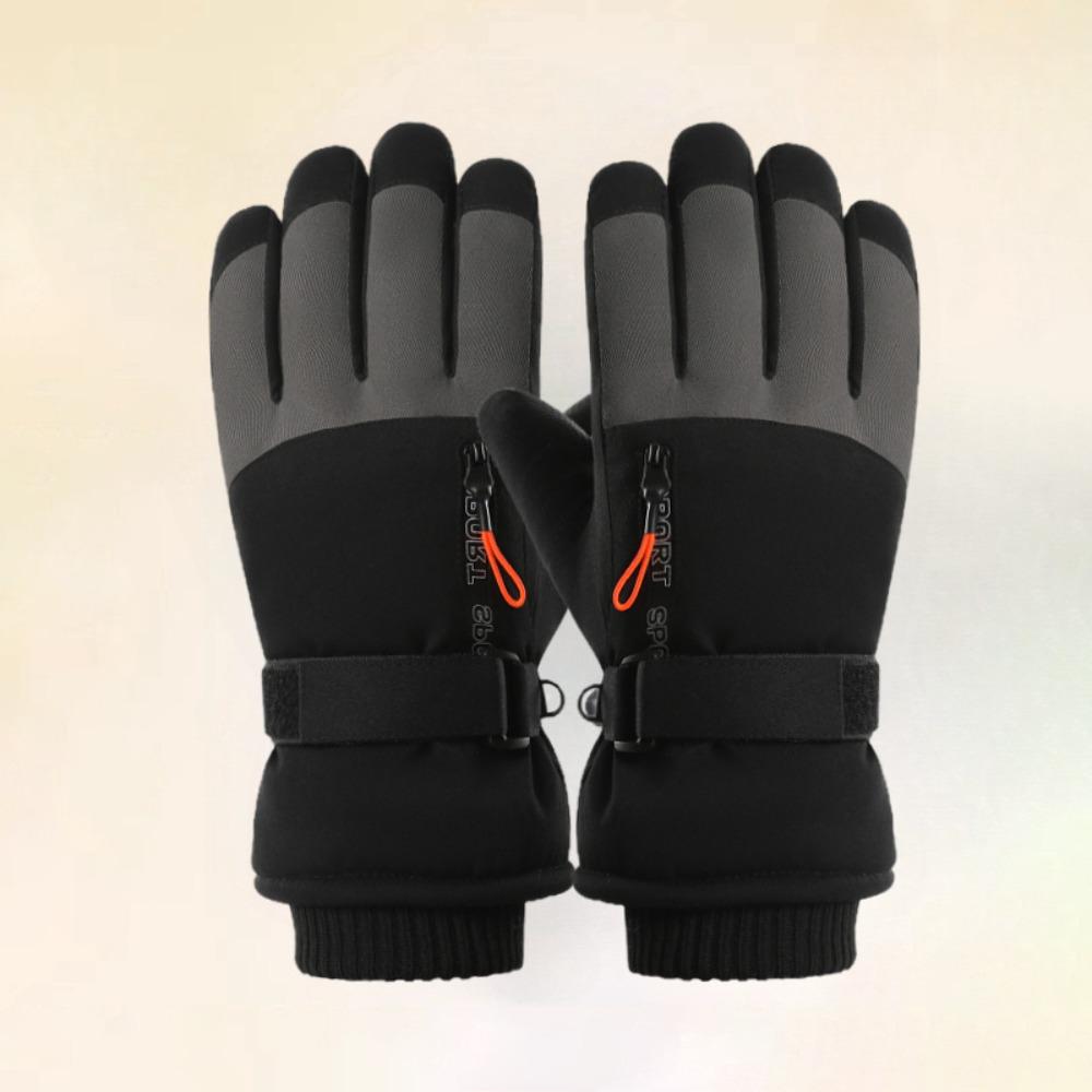 Touch Screen Plush Winter Warm Gloves Waterproof Motorcycle Cycling Gloves  For Women Man