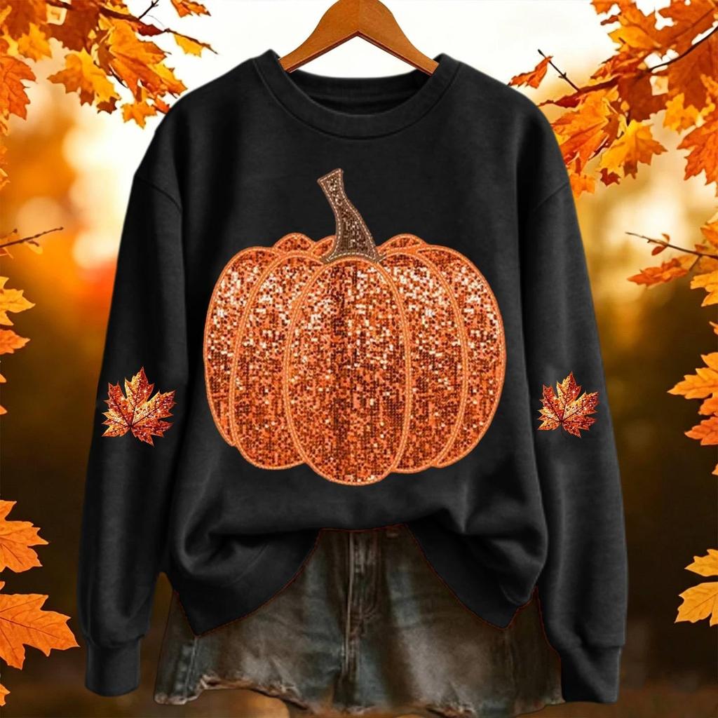 Women's fashionable and casual Halloween print pullover hoodie