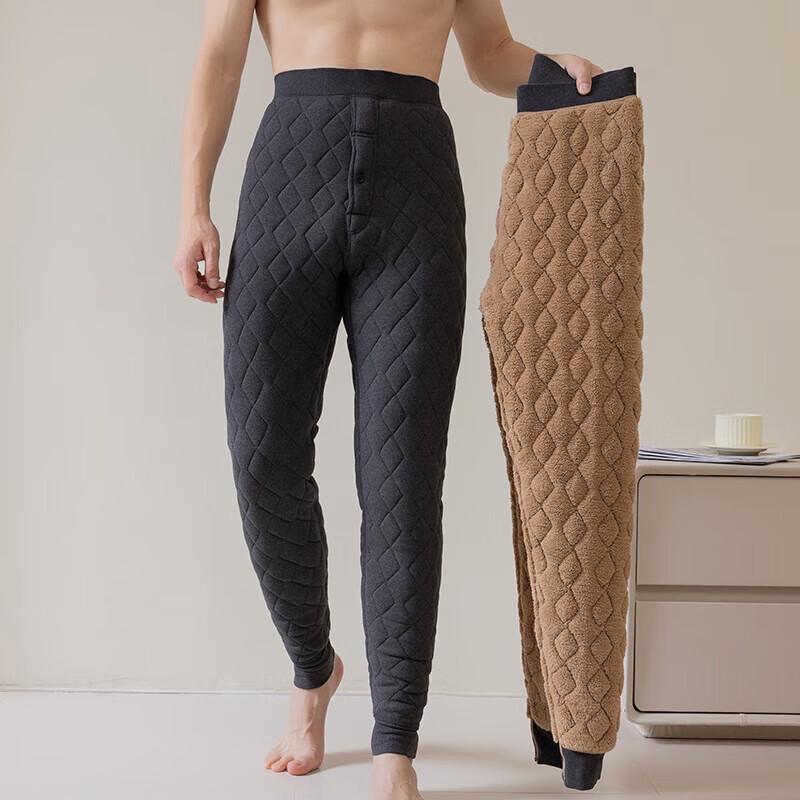 LANGSHA Men's Thickened Thermal Fleece-Lined Pants