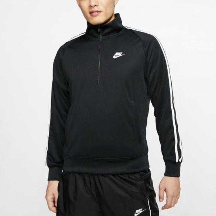 Nike Sweatshirts Men's Black Stand Collar Moderate Regular CJ4393-010