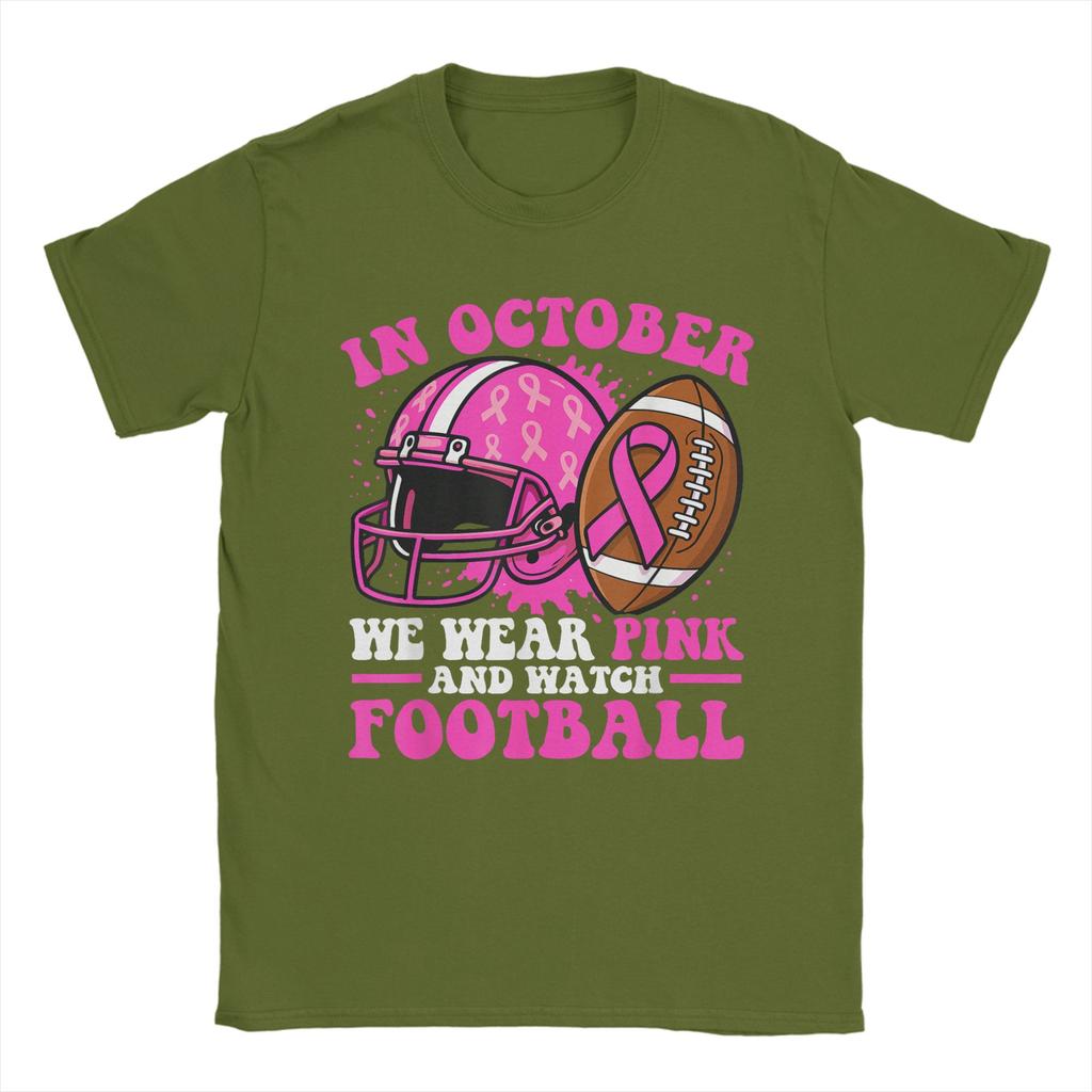 Breast Cancer Awarenes Women In October We Wear Pink T Shirt Men  Y2K Basic T-Shirts Summer O-Neck Tees Cheap Oversize Clothes
