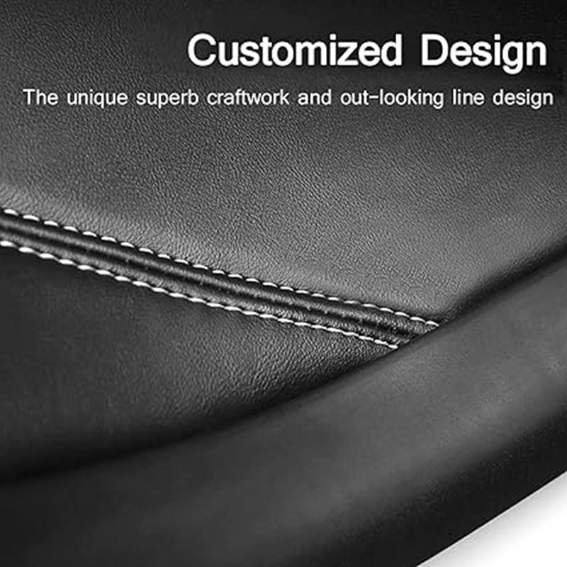 For Tesla Model Y 2019-2023 Rear Door Sill Pad Leather Guards Threshold Bumper Strip Protective Cover Rear Seat Anti Kick Pads