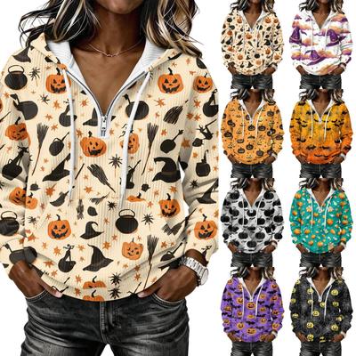 Dámská mikina s dlouhým rukávem a halloweenským potiskem