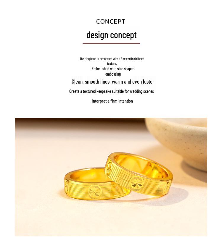 2026 Vietnamese Sand Gold Brushed Rice Pattern Ring: Ancient Method, Luxurious High-End Feel