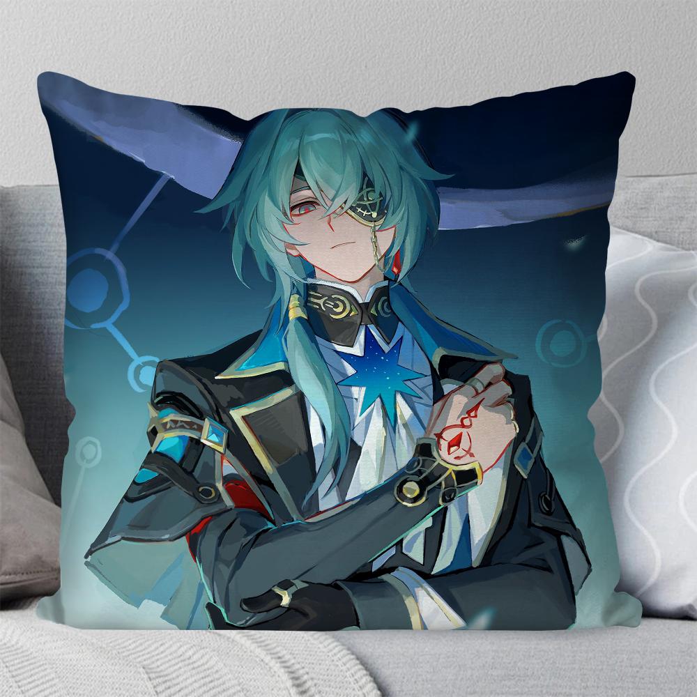 Anaxa Animated Game Honkai Star Rail Pillow Case Square Pillow Bedroom Sofa Leisure ComfortCar Living Room Home Decoration 40X40