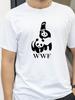 WWF Wrestling Panda Koszulka z krótkim rękawem Komedia Fajny Koszulka Męska Koszulka Letnia Moda codzienna Zabawny nadruk graficzne koszulki