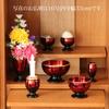 Buddhist Altar Set [Ryusei 3.0 Inch Buddhist Altar Set of 6 + Ryusei Bell 2.3 Inch] Brass, Stylish Bell Included, Wine