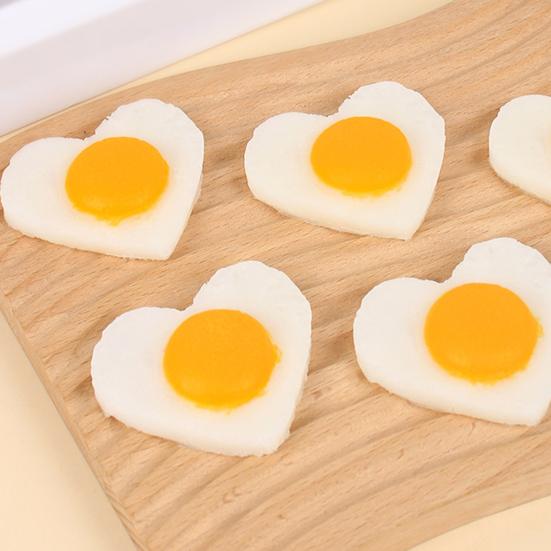 1/2Pcs Simulation Fried Egg Decoration Heart-shaped Fake Poached Egg Model Realistic Food Toy DIY Home Decor Ornament Photo Props