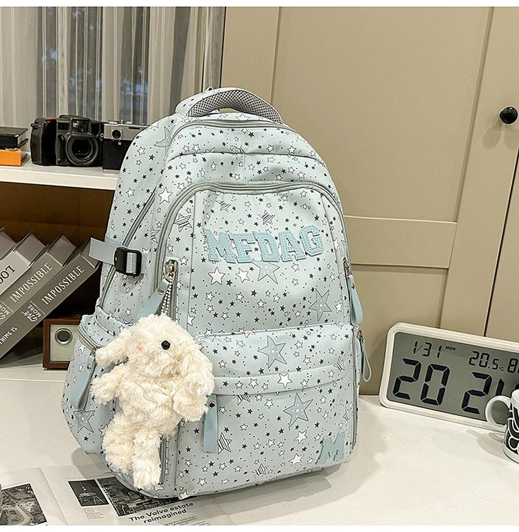 Schoolbag Sea Salt Fog Island Star Smudge Couple Tide Backpack High School Handsome Sports Student Training Air Cushion Backpack