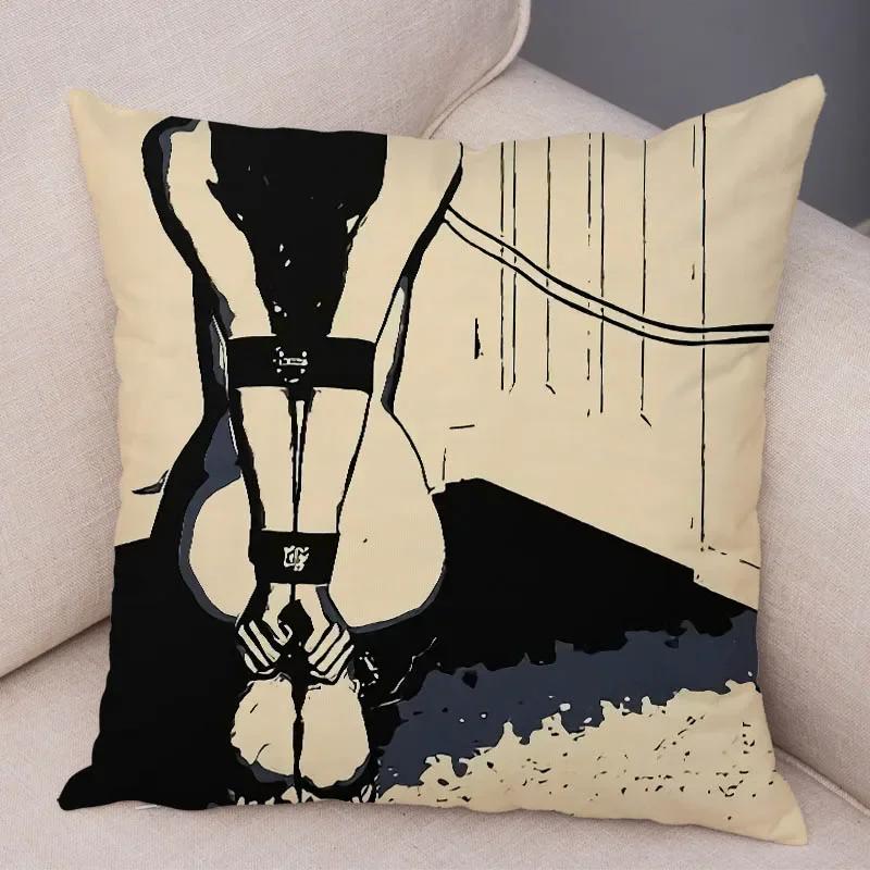 Home Decor Living Room Cartoon Sexy Lady Pillowcase Decoration Pretty Girl Ass Cushion Cover Sofa Car