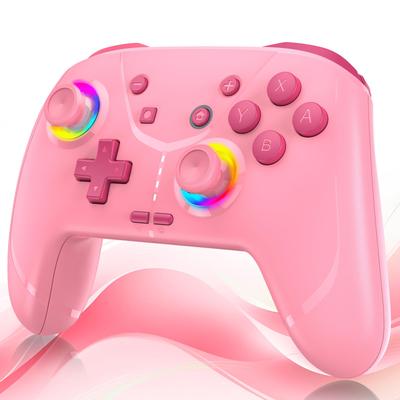 For Switch 2 Compatible with Switch Turbo Rapid Back Macro RGB Gyro HD Bluetooth Pro Compatible with Japanese Instruction Manual Pink [New 2025]