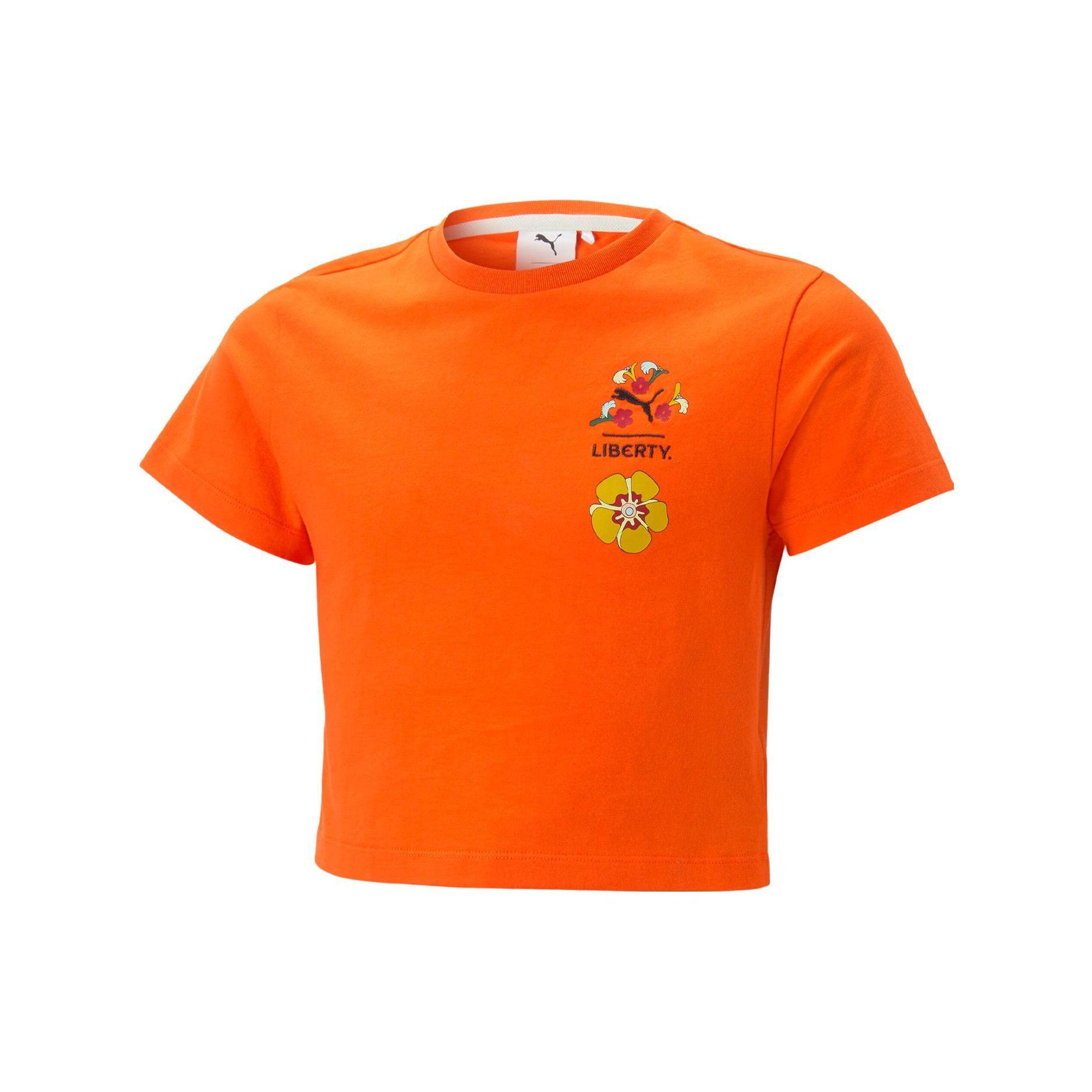 

Puma Рослинний круглий виріз Пуловер Короткий рукав Футболка Дитячі Топи Помаранчевий 620512-23 170