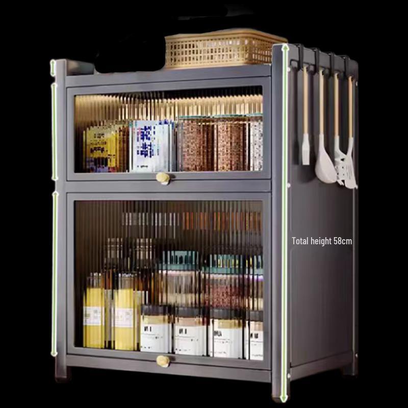 Woding Dustproof Rustproof Kitchen Spice Rack with Lid