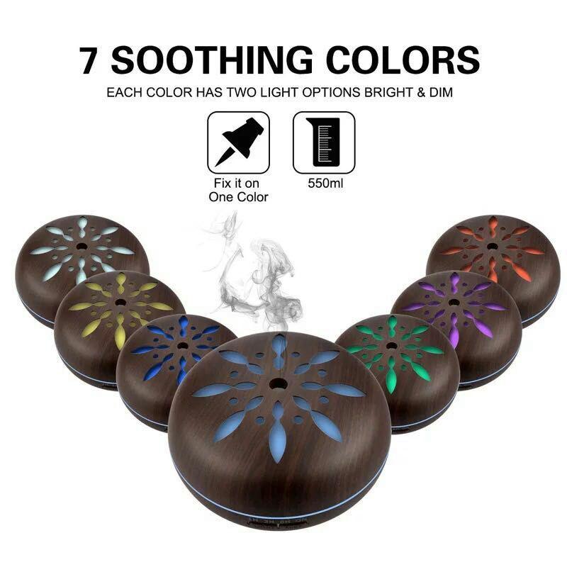 Aroma Oil Diffuser Electric Air Humidifier With 7 Color Changing Led Light Ultrasonic Cool Mist Maker Essential Oil Diffuser