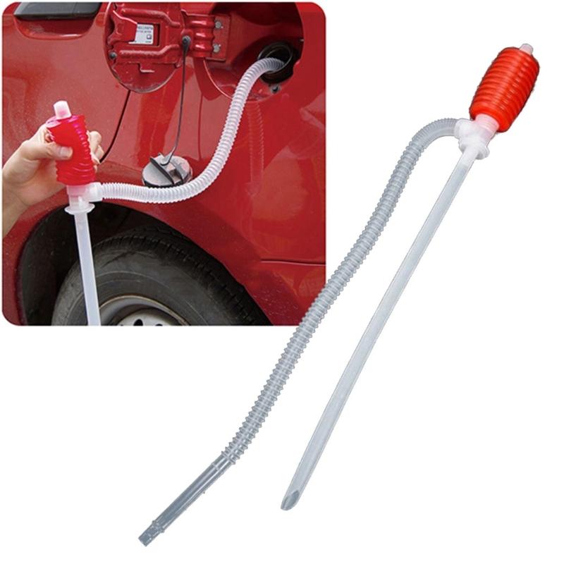 2/8pcs Siphon Hand Pump Manual Hand Pump for Petrol Oil with Flexible Hose Portable High Flow Car Fuel Transfer Pump