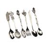 Antique Teaspoons Set With Ergonomic Handle 6 Piece Crystal Zincs Alloy Rustproof Coffee Spoons Kitchen Accessories