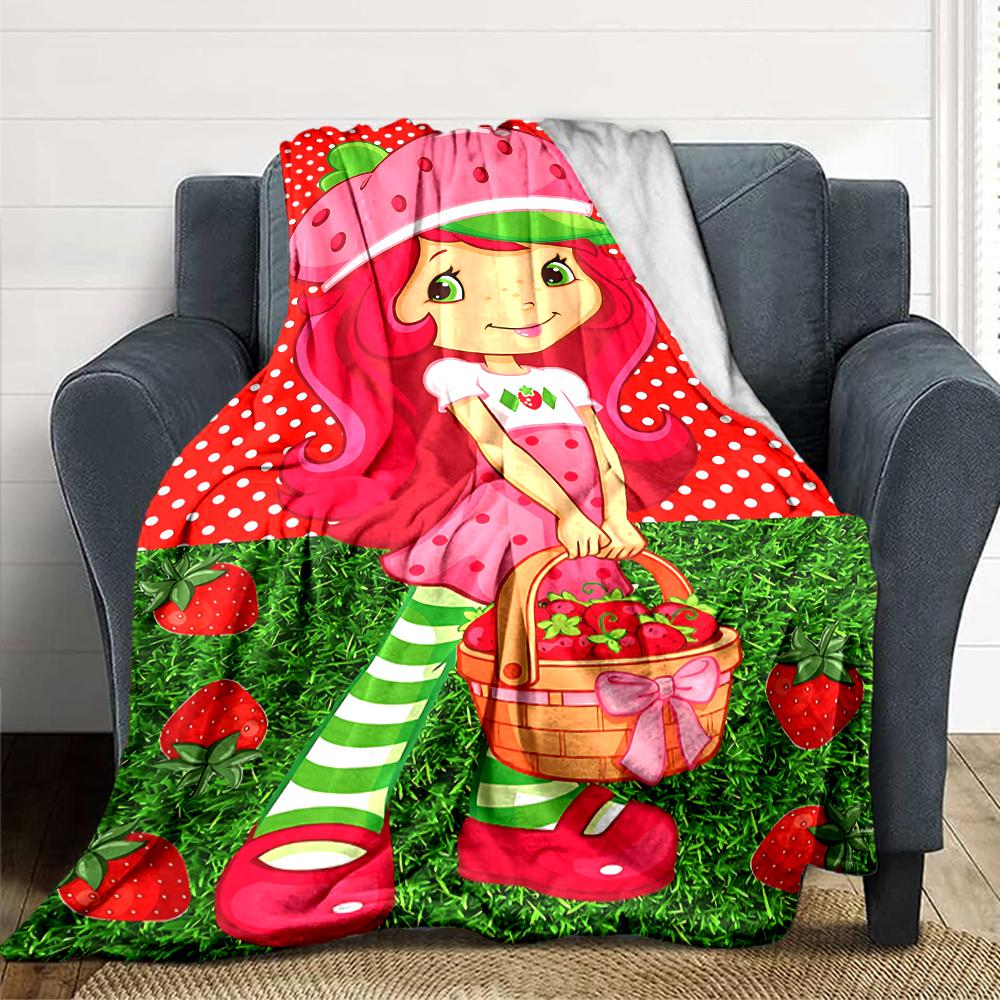 1Pc Strawberry Party Invitation Blanket For Couch Bed Plush Cozy Fuzzy Blanket Super Soft Warm Blankets For Fall And Winter 0918254