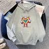 Ladies Funny Pattern Print Pullover Hooded Hoodie for Autumn Winter Women Plus Size Plush Loose Casual Sweatshirt for Students