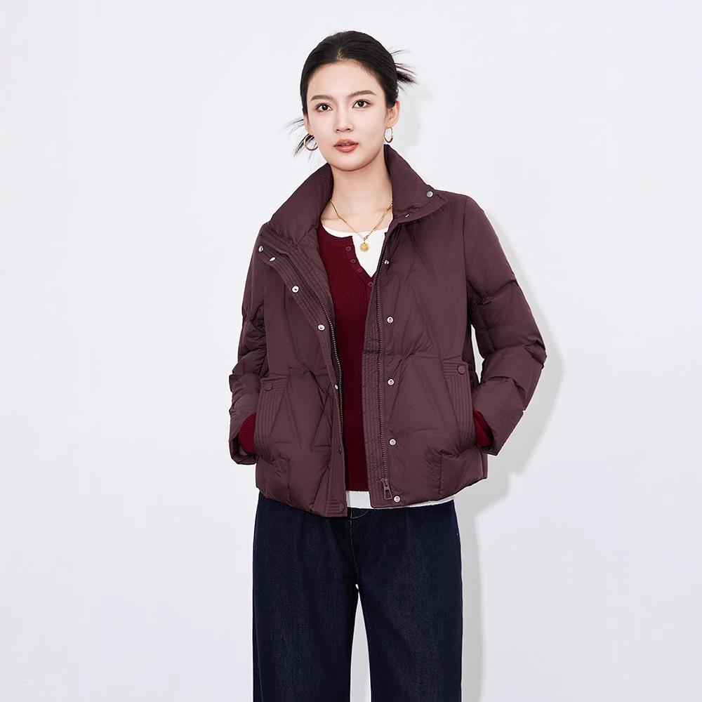 Popular Stand-up Collar 90% White Duck Down Fashion Temperament High-neck Short Down Jacket Women's Winter Jacket