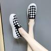 Vintage Platform Canvas Shoes Women's Plaid Woven Single Shoes Lazy Muffin