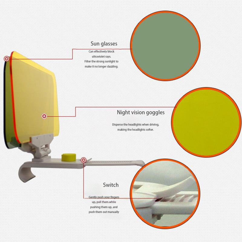 Car Sun Visor Day And Night Dual-purpose Telescopic UV Fold Flip Sunscreen Anti-glare Dazzling Goggle Car Accessries