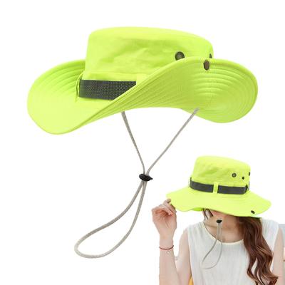 Fluorescent Bucket Hat Wide Brims Sun Protective Cap for Men and Women Outdoor Activity Camping Hiking Fisherman Hat