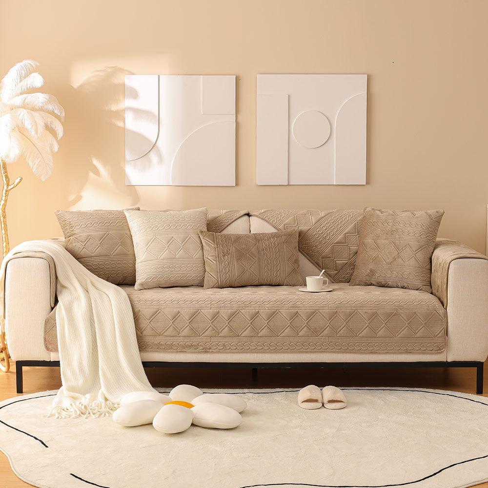 

Мягкая и удобная бархатная подушка для дивана, универсальная противоскользящая подушка на четыре сезона, однотонная минималистичная дышащая диванная подушка 90x240cm 1pcs