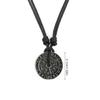 Collana Pendente Rune in Lega Nera Lunghezza Regolabile Fascino Etnico Choker Catena Clavicola alla Moda Gioiello Unisex per Feste