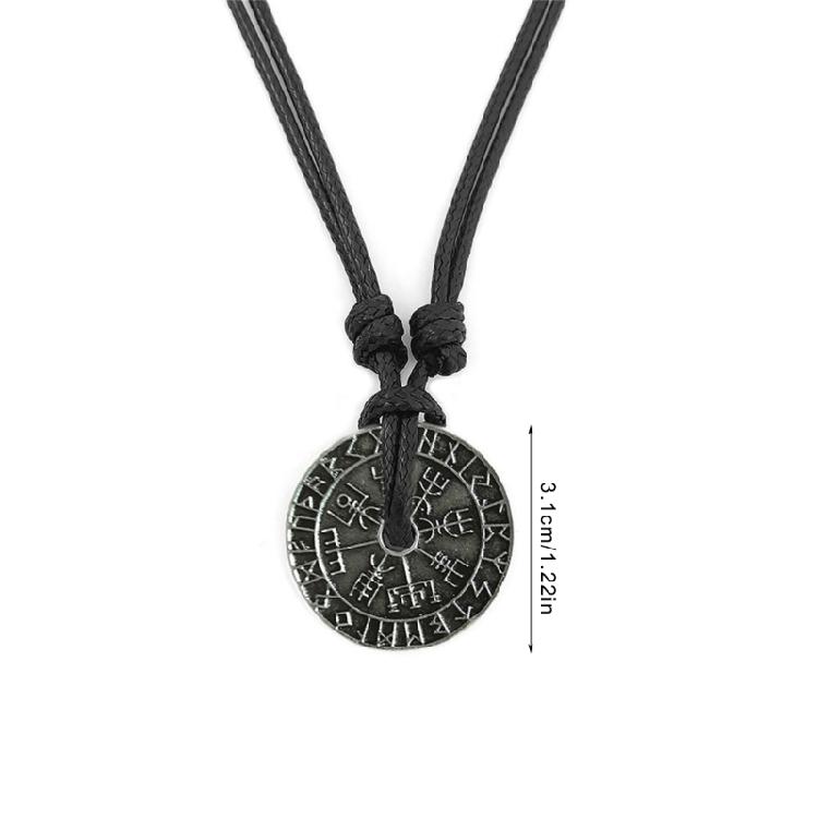 Collana Pendente Rune in Lega Nera Lunghezza Regolabile Fascino Etnico Choker Catena Clavicola alla Moda Gioiello Unisex per Feste