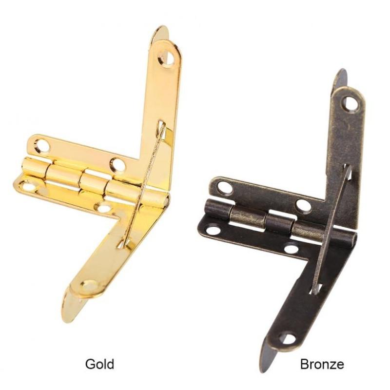 10pcs Antique Bronze Hinge Support Frame Jewelry Wine Case Wooden Cigar Gift Box Lid 90 Degree Spring Furniture Hardware