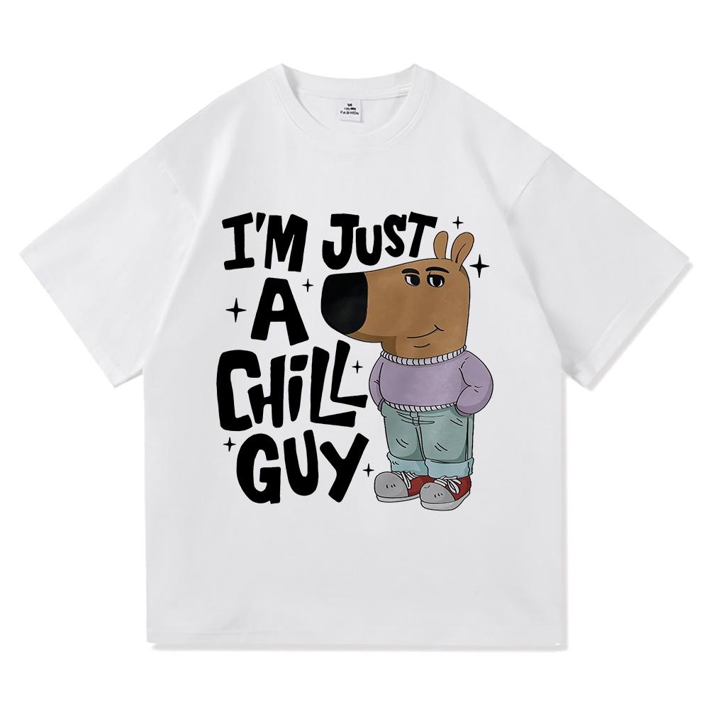 Ich bin nur ein entspannter Typ T-Shirts Sommer Mode Männer/Frauen Ästhetisch Lustig Niedlich T-Shirt Hohe Qualität Cartoon Vintage Baumwoll T-Shirt