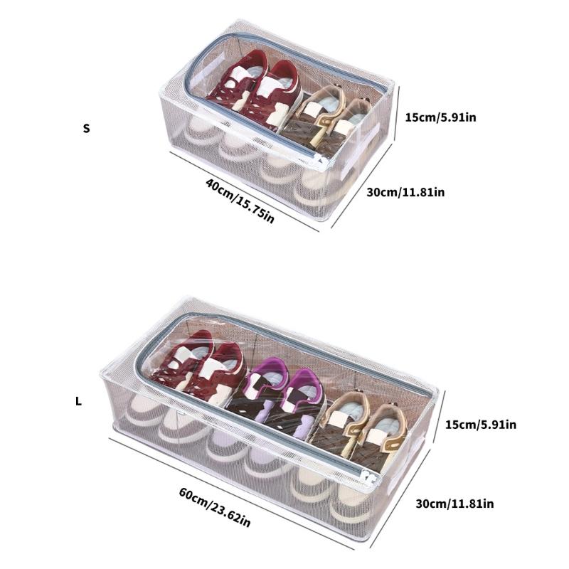 Foldable Clear Shoe Container Sturdy PVC Materials And Metal Frame Compact Home Organization Shoe Storage Box