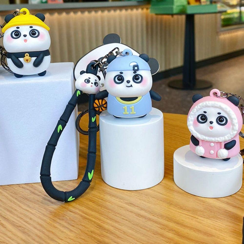 

Animal Panda Doll Keyring Anime Bag Pendent Trinket Panda Car Keychain Gift Style 2