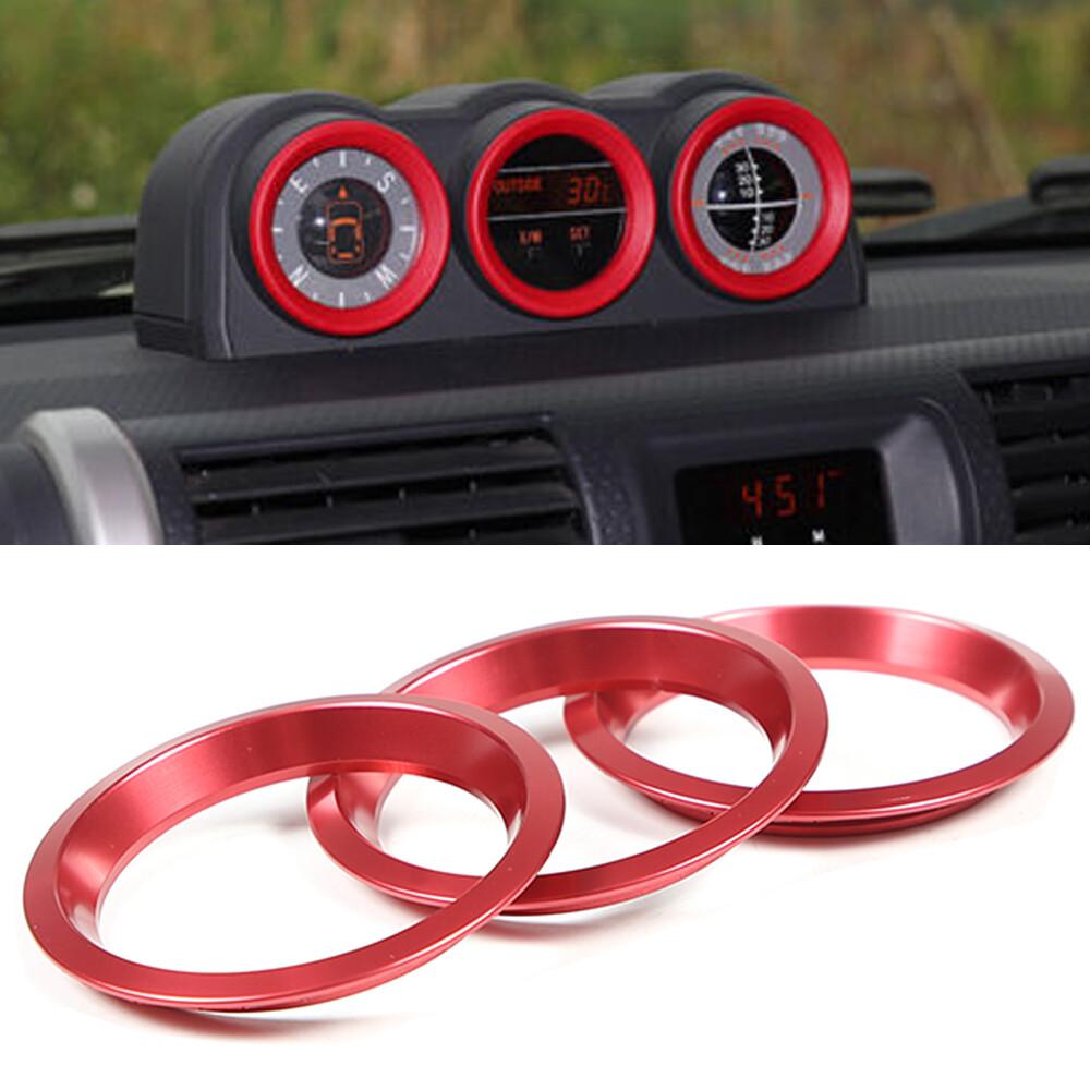 Red Alloy Center Console Compass Panel Cover Trim For Toyota FJ Cruiser 07-21