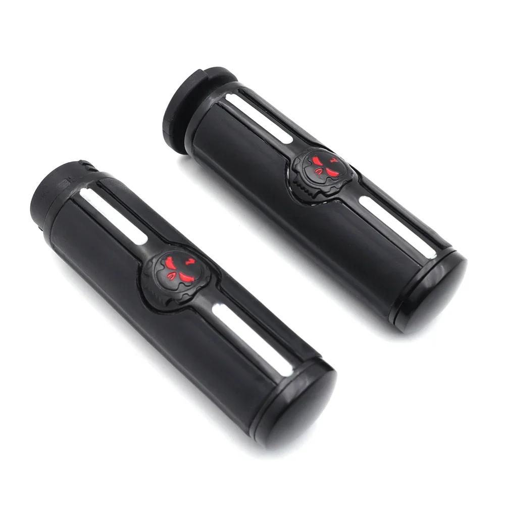 Motorcycle Parts Skull 1" Mechanical Hand Grips for Harley Davidson 1996-Later VRSC XL XR Dyna Softail YAMAHA Chrome/Black
