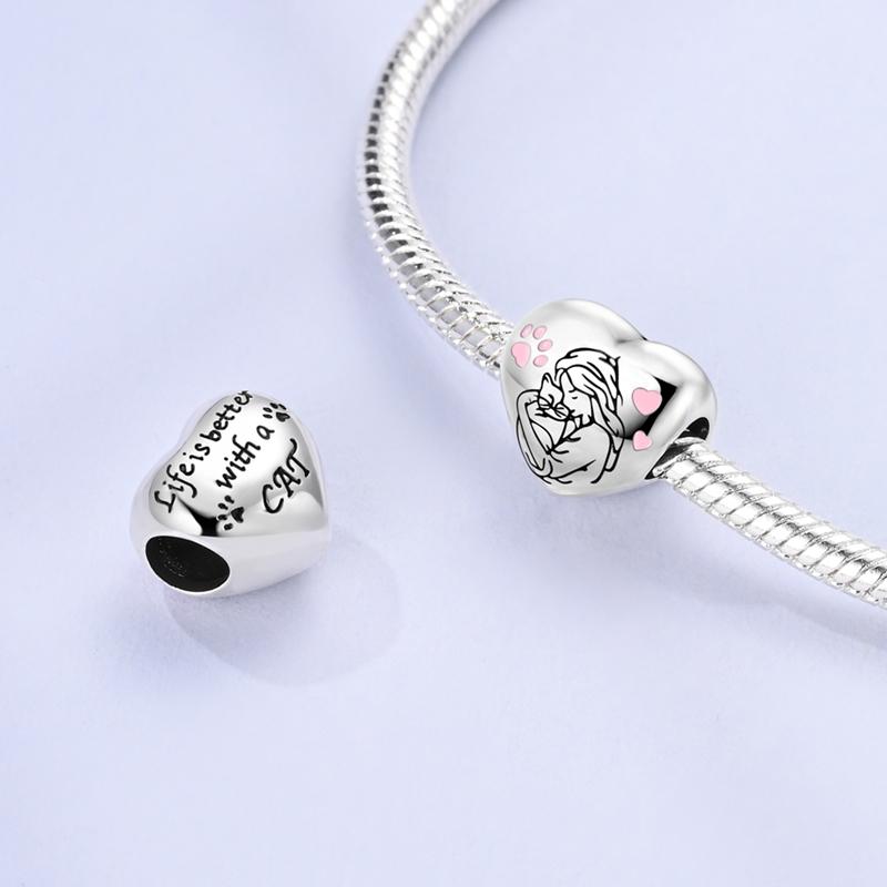 Past op Originele Armbanden Koperen Charms Kralen Diy Zirkonia Uil Hart Blauwe Olifant Beschermer Oog Verjaardag Sieraden Cadeaus