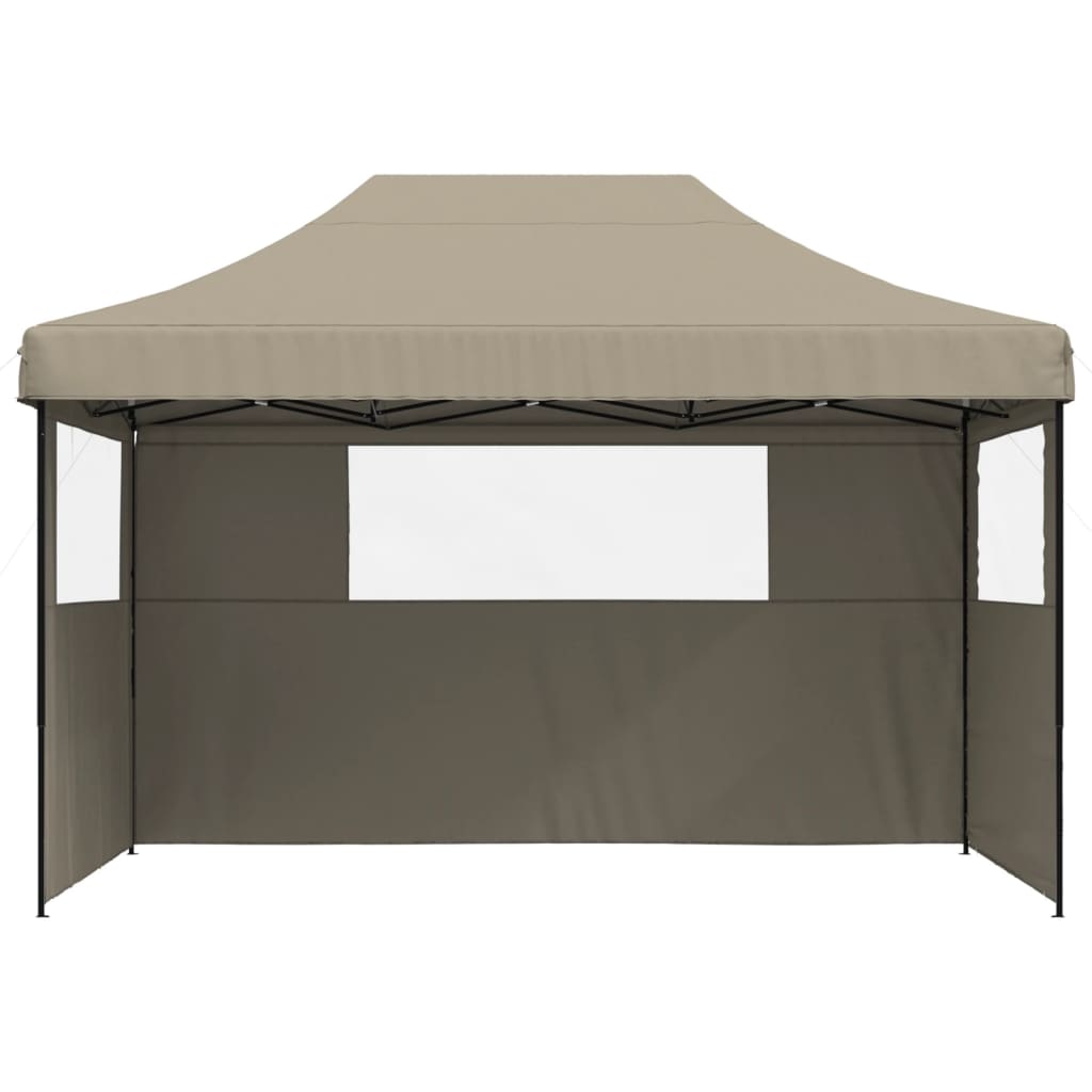 Vidaxl Pop-Up Party Tent with 3 Walls, Taupe Color