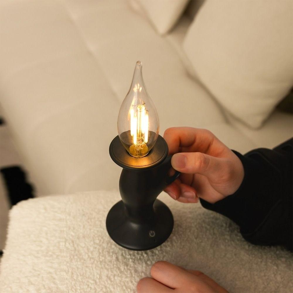Romantic Candle Shape Light Dimmable Portable Night Light Electronic Candle  Bedroom