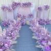 Purple Violet Wedding Flower Row Decoration for Aisle & T-Stage Floristry