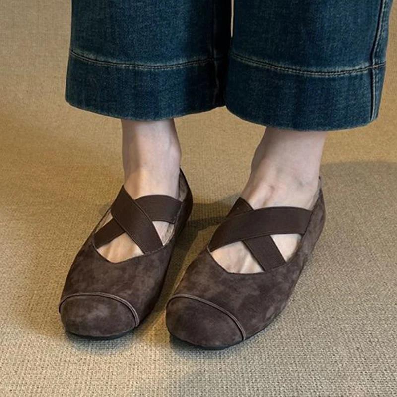 

Замшевые балетки женские балетки короткие плюшевые хлопковые туфли 2025 года трендовые дизайнерские прогулочные теплые уютные зимние туфли Zapatos Mujer 35