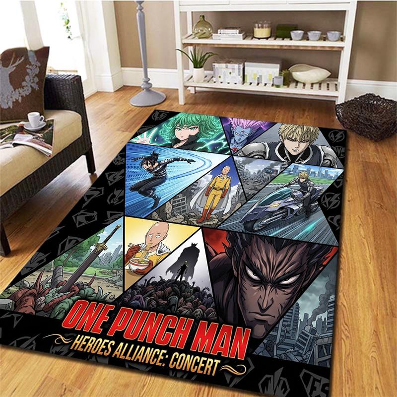 Onepunch Man Teppich für Wohnzimmer Schlafzimmer Zuhause Sofadekoration Kinder Spiel rutschfeste Bodenmatte
