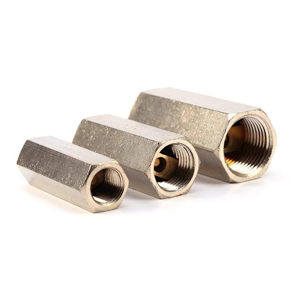 Nickel Plated Male Female thread 1/8" 1/4" 3/8" 1/2" Gas One Way Valve Air Brass Valve Pneumatic Check Valve Hexagonal Copper