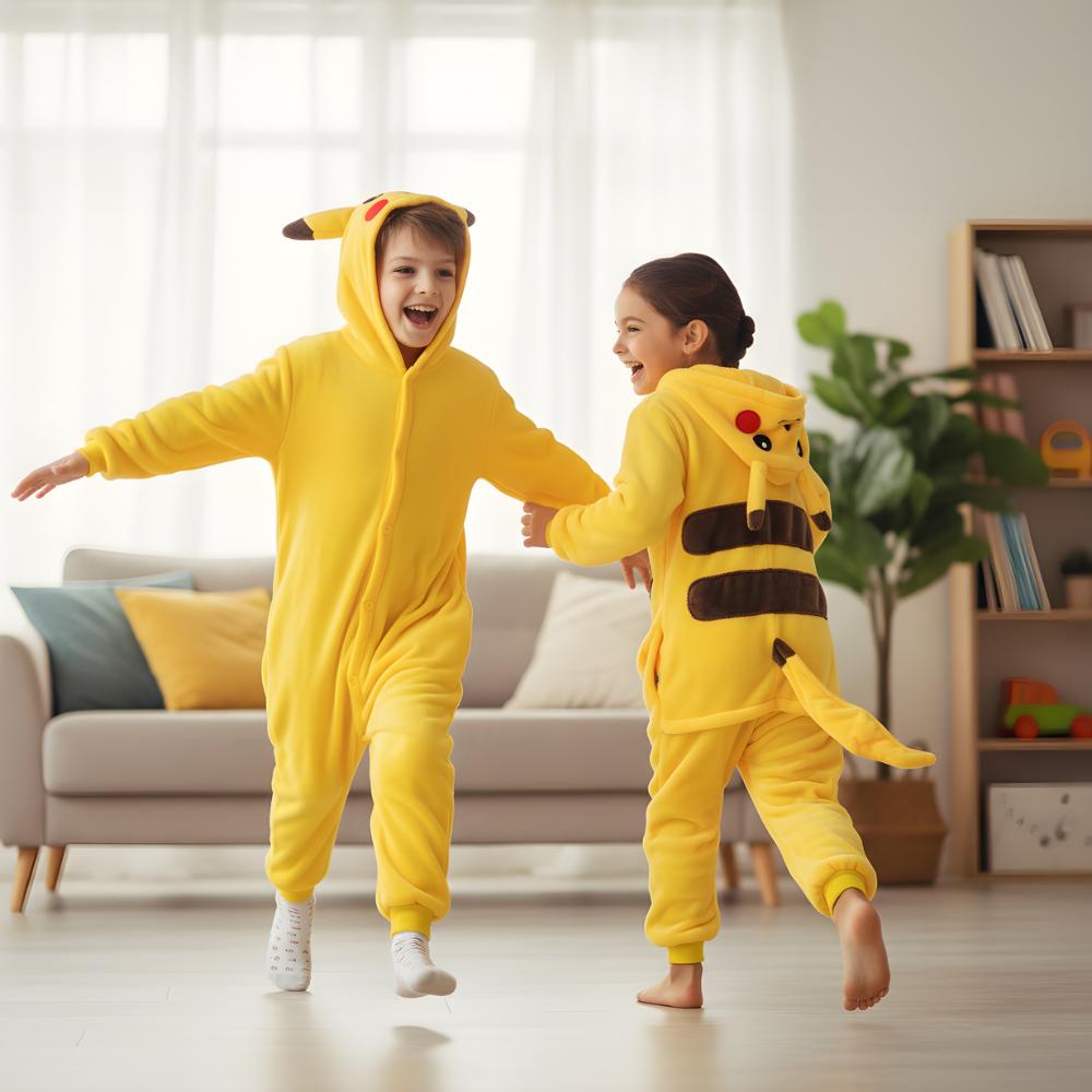 Piżama Onesie Kigurumi Kostium Przebranie Pokemon Pikachu Dzieci 105-115Cm