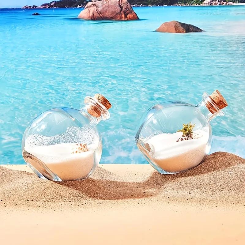 Decorative Glass Bottles with Cork Stoppers,Round Glass Jar Aromatherapy Container Bottles,drift Bottles-storage Containers Jars