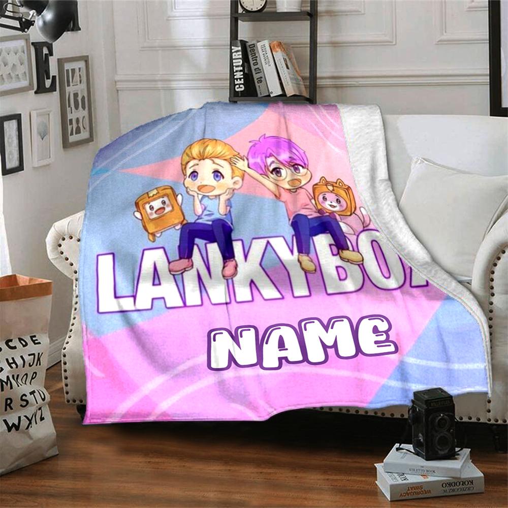 Custom Name Kawaii Characters Adventure Party Blanket For Couch Bed Plush Cozy Fuzzy Blanket Super Soft Warm Blankets For Fall And Winter 091623