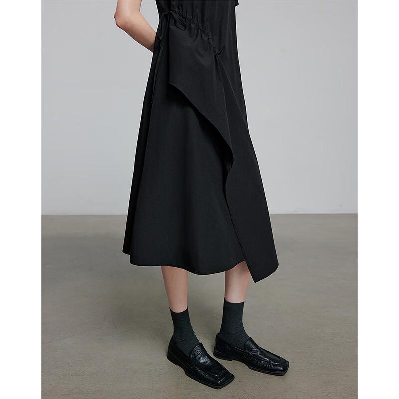 Chuyu Women's Asymmetrical Puff Sleeve A-Line Dress