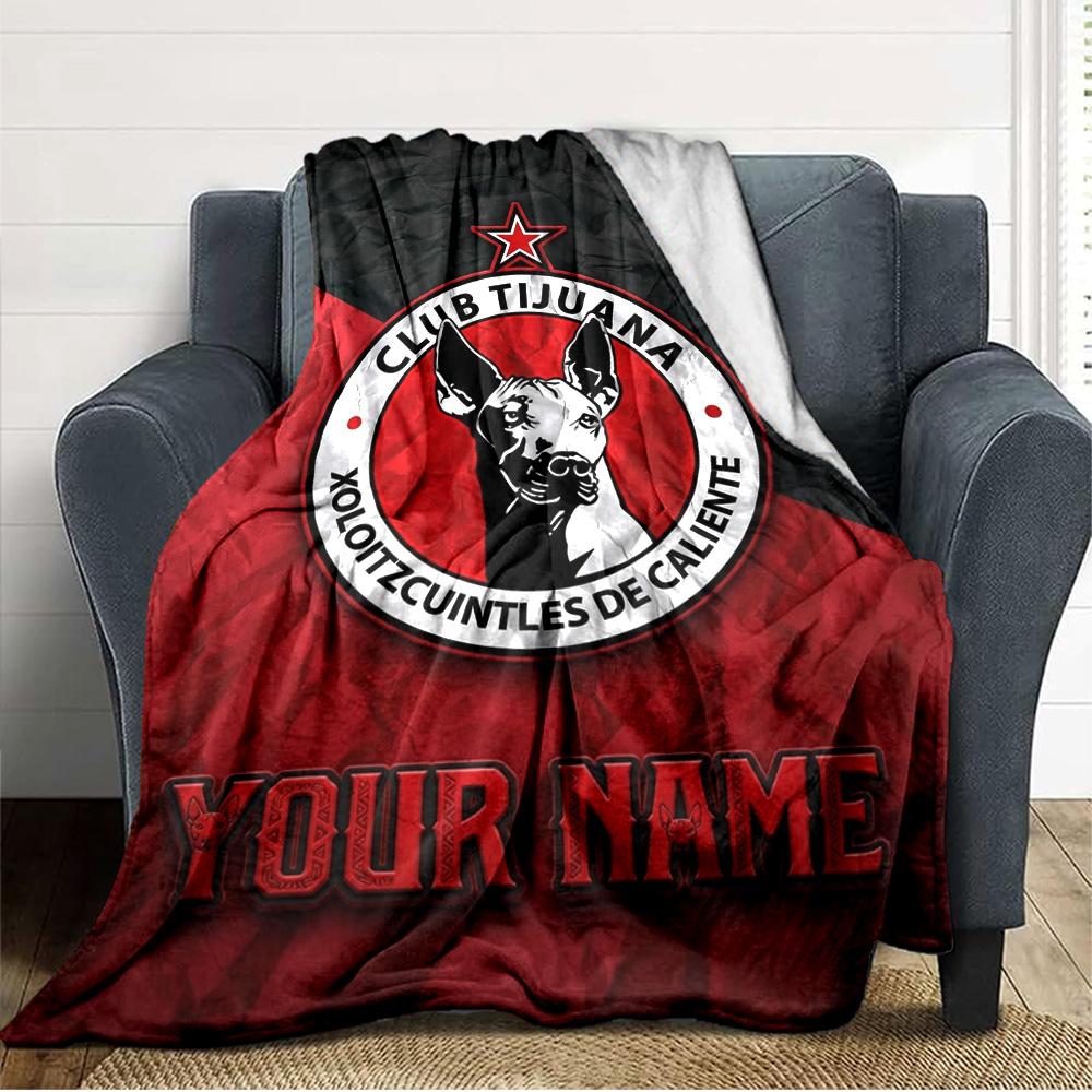 Name Custom Club Tijuana Print Flannel Blanket High Quality Warm Comfortable Cover for All Seasons Perfect for Gifts Home Decor